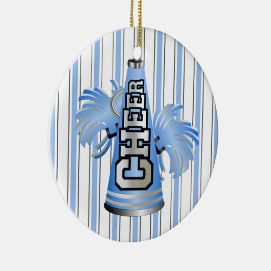 Custom Blue Megaphone Cheerleader Ornament (Rechts)