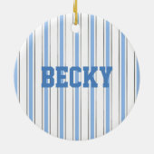 Custom Blue Megaphone Cheerleader Ornament (Hinten)