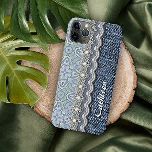 Custom Blue Mint Batik Mosaik Blumenmuster Muster Case-Mate iPhone Hülle
