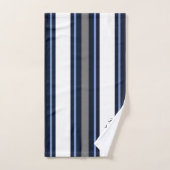 Custom Blue Modern Cursive Striping Badhandtuch Set (Handtuch)