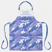 Custom Blue Monochromatic Humpback Whale Schürze (Vorderseite)
