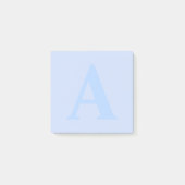 Custom Blue Monogram Letter Notepad Post-it Klebezettel (Vorderseite)
