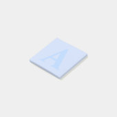 Custom Blue Monogram Letter Notepad Post-it Klebezettel (angewinkelt)