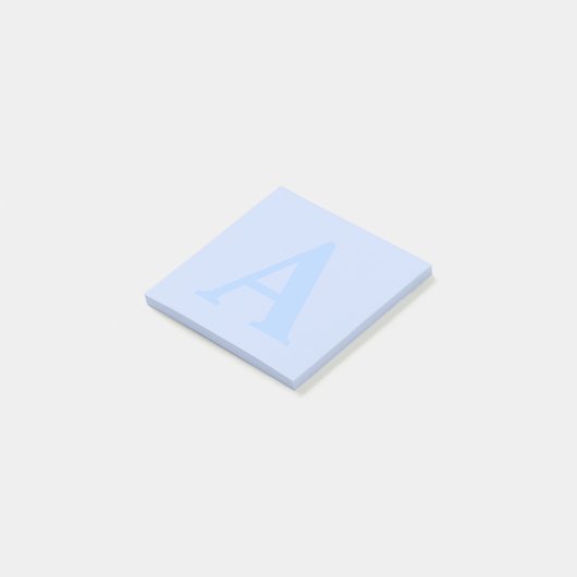 Custom Blue Monogram Letter Notepad Post-it Klebezettel (angewinkelt)