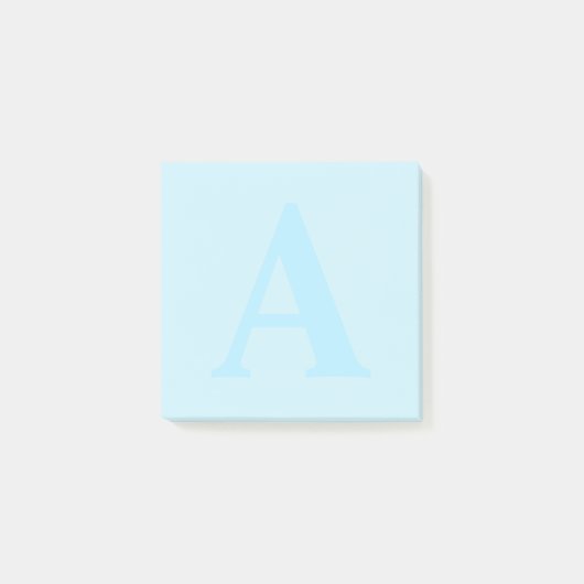 Custom Blue Monogram Post-it® Notes Post-it Klebezettel (Vorderseite)