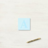 Custom Blue Monogram Post-it® Notes Post-it Klebezettel (Auf Schreibtisch)