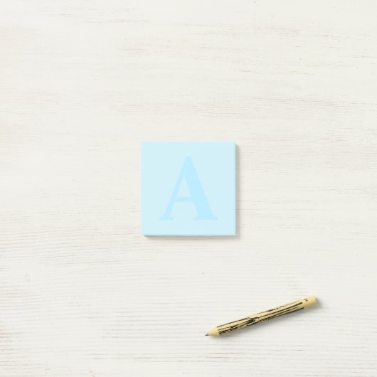Custom Blue Monogram Post-it® Notes Post-it Klebezettel (Auf Schreibtisch)