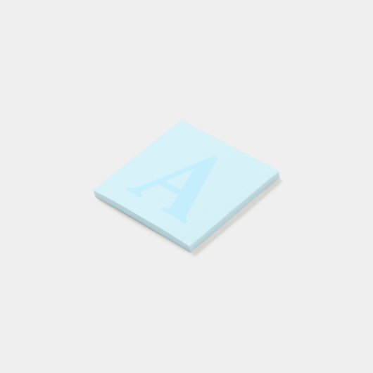 Custom Blue Monogram Post-it® Notes Post-it Klebezettel (angewinkelt)
