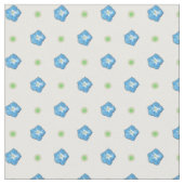 Custom Blue Morning Glory Floral Polka Dot Fabric Stoff (Nahaufnahme)