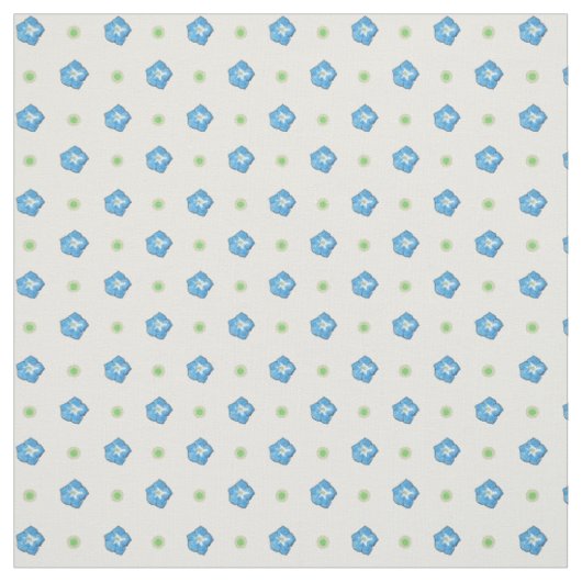 Custom Blue Morning Glory Floral Polka Dot Fabric Stoff (Muster)