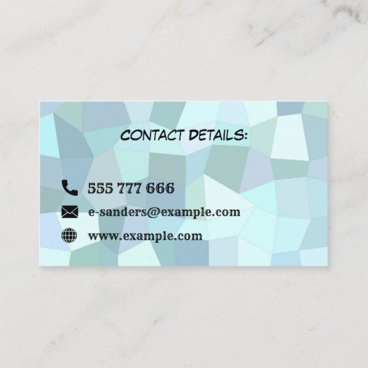 Custom Blue Mosaic Stylish Web Developer Visitenkarte (Rückseite)