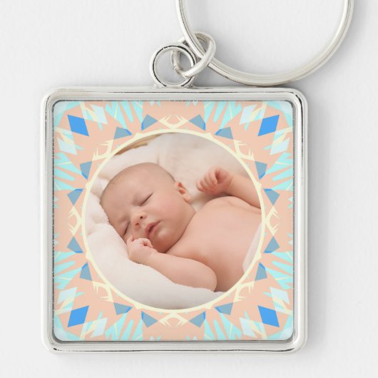 Custom Blue Mother Day New Mum Baby Foto Geschenk Schlüsselanhänger (Vorne)