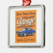 Custom Blue Muscle Car Garage Ornament Aus Metall (Links)