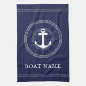 Custom blue Nautical weiß Anchor Küchentücher (Vertikal)