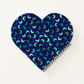 Custom Blue New Moon Muster Notizblock (Rückseite)