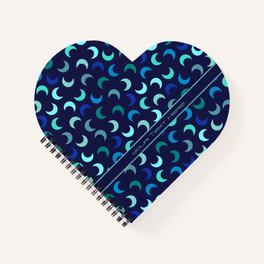 Custom Blue New Moon Muster Notizblock (Vorderseite)