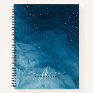Custom Blue Night Sky Notebook mit Sternen Notizblock