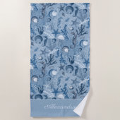 Custom Blue Ocean Life Strandtuch (Vorderseite)