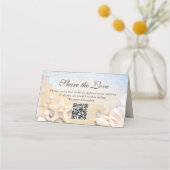 Custom Blue Ocean Tropical Beach Wedding Platzkarte (Rückseite)