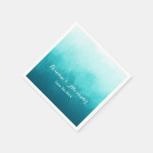 Custom Blue Ombre Paper Napkins Serviette (Ecke)