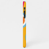 Custom Blue Orange Rosa Red Retro Art Muster iPhone Hülle (Linke Seite)