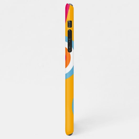 Custom Blue Orange Rosa Red Retro Art Muster iPhone Hülle (Linke Seite)