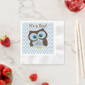Custom Blue Owl & Blue Zickzack Zigzag Napkins Serviette (Beispiel)