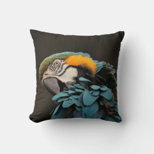Custom Blue Parrot Pillow Kissen
