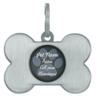 Custom Blue Paw Print Pen Tag Tiermarke