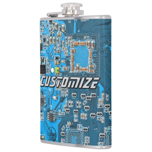 Custom Blue PCB Circuit Board for IT Pros 2 Flachmann (Links)