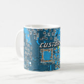 Custom Blue PCB Circuit Board for IT Pros 2 Kaffeetasse (Vorderseite Links)