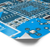 Custom Blue PCB Circuit Board for IT Pros 2 Poster (Ecke)