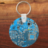 Custom Blue PCB Circuit Board for IT Pros 2 Schlüsselanhänger (Rückseite)
