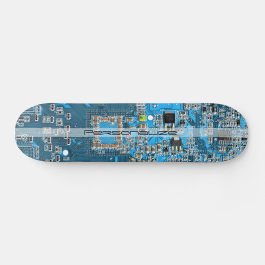 Custom Blue PCB Circuit Board for IT Pros Skateboard (Horizontal)