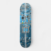 Custom Blue PCB Circuit Board for IT Pros Skateboard (Vorderseite)