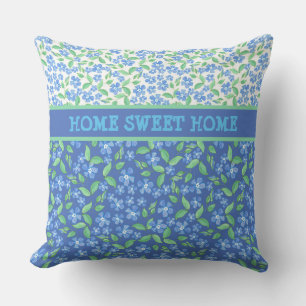 Custom Blue Periwinkles Ditsy Floral Muster Kissen