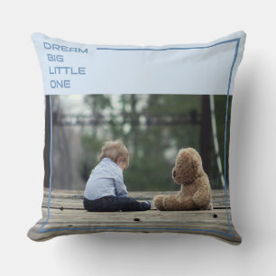 Custom Blue Pillow   Personalisiertes Hund und Kin Kissen
