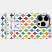 Custom Blue Pink Green Yellow Stars Geometric Case-Mate iPhone Hülle (Rückseite (Horizontal))