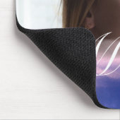 Custom Blue Pink Watercolor Foto Mit Monogramm Mousepad (Ecke)