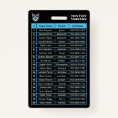 Custom Blue Player Team Roster Card Sport Abzeiche Ausweis (Rückseite)