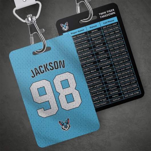 Custom Blue Player Team Roster Card Sport Abzeiche Ausweis