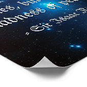 Custom Blue Pleiades Space Foto Quote Poster (Ecke)