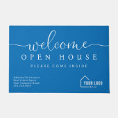 Custom Blue Real Anwesen Welcome Open House Fußmatte (Vorderseite)