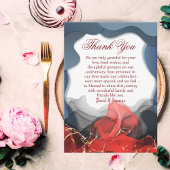 Custom Blue & Red Abstrakt Wedding Jubiläum Dankeskarte
