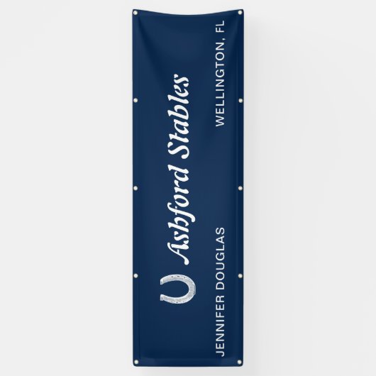 Custom Blue Reitsport Stall Horse Show Banner (Vertikal)