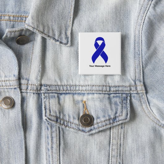 Custom Blue Ribbon Colon Cancer Awareness Button (Beispiel)