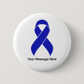 Custom Blue Ribbon Colon Cancer Awareness Button (Vorderseite)