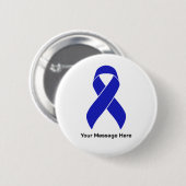 Custom Blue Ribbon Colon Cancer Awareness Button (Vorne & Hinten)