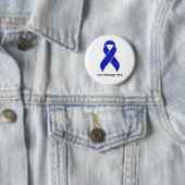 Custom Blue Ribbon Colon Cancer Awareness Button (Beispiel)