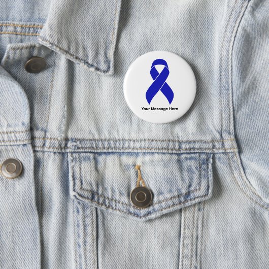 Custom Blue Ribbon Colon Cancer Awareness Button (Beispiel)